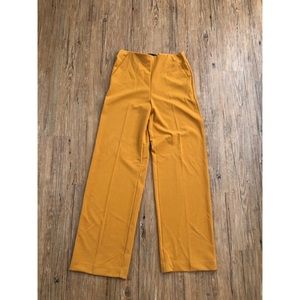 Mustard wide leg trouser pants